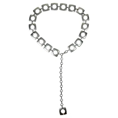 Pre-owned Rabanne Brushed Metal Saharienne Style Belt By Paco  (attributed To) - France Cir In Gray