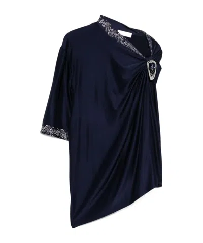 RABANNE BUCKLE-DETAIL DRAPED TOP
