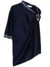 Rabanne Buckle-detail Draped Top In Blau