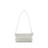 Rabanne Button Baguette Crossbody  - Paco  - Silver In Silver