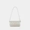 Rabanne Button Baguette Crossbody  - Paco  - Silver In Silver