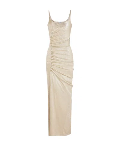 RABANNE PACO RABANNE BUTTONED DRAPED DRESS