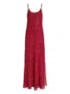 Rabanne Firework Embellished Button-front Maxi Dress In Red