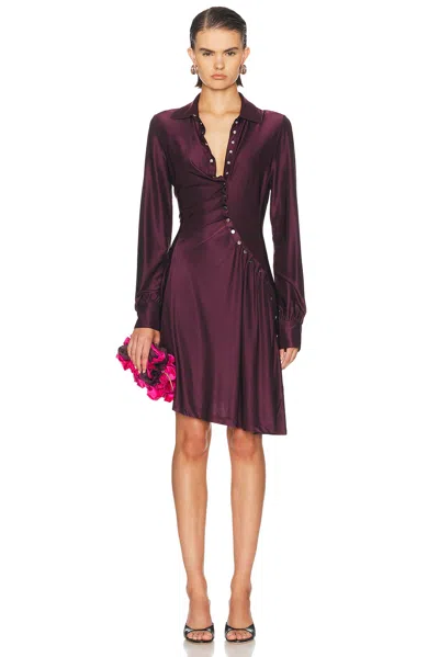 Rabanne Button Mini Dress In Purple