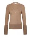 Rabanne Button-cuff Long-sleeve T-shirt In Brown