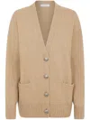 Rabanne Logo Button Cardigan In Neutrals