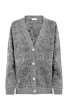 Rabanne Buttoned Cotton-blend Cardigan In Light Blue