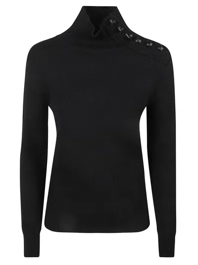 Rabanne Buttoned Shoulder Jumper In Nero