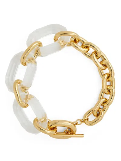 Rabanne Xxl Chain Necklace In Silver And Gold-tone Brass In M Gold Silver