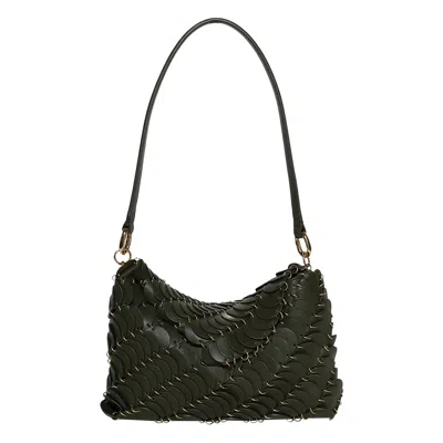 Pre-owned Rabanne Calfskin Disc Shoulder Bag 'khaki/gold' | Tan | Women's Size Onesize In Brown