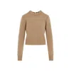 Rabanne Ribbed Knit Wool Cashmere Sweater In Neutrals