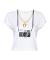 Rabanne Camera-print Cotton T-shirt In White