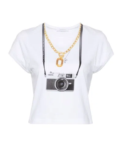 RABANNE PACO RABANNE CAMERA-PRINTED CREWNECK T-SHIRT