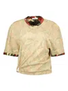 Rabanne Camouflage Ring-detail T-shirt In Neutrals