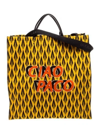 Pre-owned Rabanne Canvas Backpack In Yellow