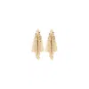 Rabanne Cascading Metallic Mesh Earrings With Triangular Accents In Gold