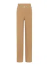 Rabanne Wool And Cashmere Pants With Belt In Camel