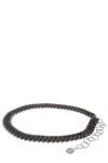 Rabanne Leather-chain Belt In Black