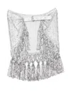 Rabanne Chain Belt With Fringed Sequin Detail In Gray