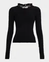 Rabanne Chain-collar Wool-cashmere Sweater In Black