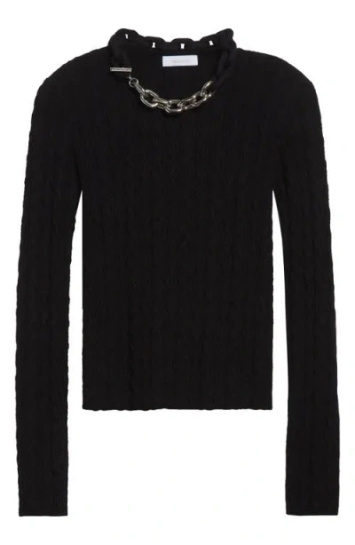Rabanne Chain Detail Cable Knit Sweater
