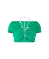 Rabanne Top Mit Zierkette In Green