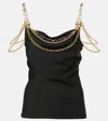 RABANNE CHAIN-DETAIL DRAPED SATIN TOP