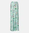 Rabanne Chain-detail Floral Satin Maxi Skirt In Multi