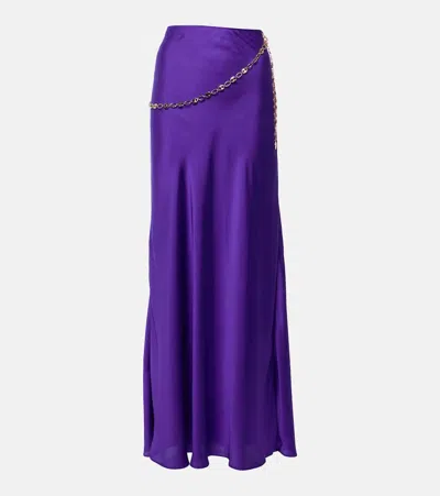 Rabanne Chain-detail Maxi Skirt In Purple