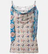 Rabanne Paisley-print Satin Top In Bandana Cream
