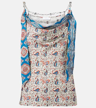 Rabanne Chain-detail Paisley Satin Camisole