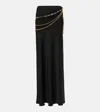 RABANNE CHAIN-DETAIL SATIN MAXI SKIRT