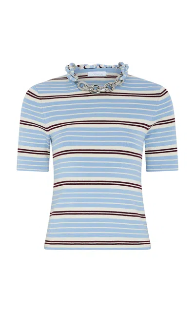 Rabanne Chain-detailed Silk-cotton Blend Sweater In Multi