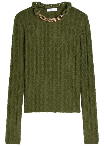 Rabanne Chain-embellished Cable-knit Jumper