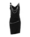 Rabanne Chain-link Gathered O-ring Sleeveless Mini Dress In Black