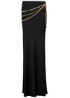 Rabanne Chain-embellished Satin-twill Maxi Skirt In Black