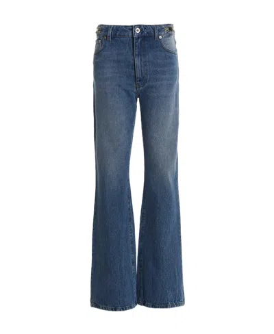 Rabanne Chain-embellished Straight-leg Jeans In Blue