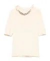 Rabanne Beige Chain Link-detail Top In White