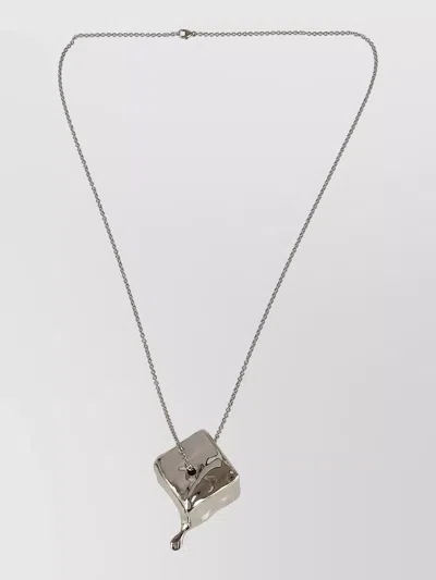 Rabanne Chain Necklace Pendant Fine Link Design In Metallic