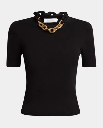 Rabanne Short-sleeved Sweater In Black