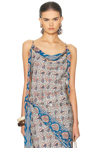 Rabanne Chain Scarf Top In Gray