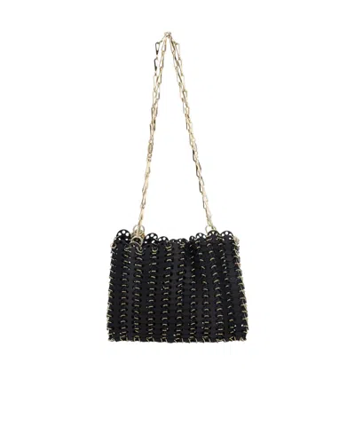 Rabanne Chain Strap Shoulder Bag In Black