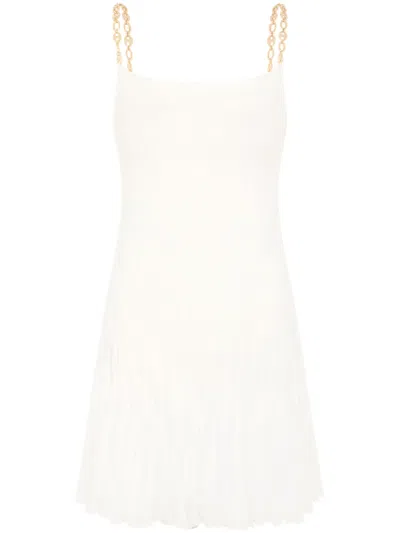 Rabanne Chain-strap Silk Minidress In White