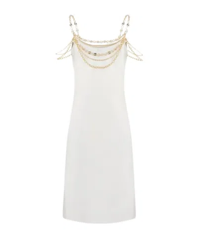 Rabanne Chain-straps Silk Midi Dress In White