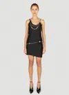 Rabanne Chain-link Gathered O-ring Sleeveless Mini Dress In Black