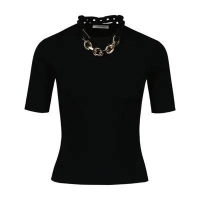 Rabanne Chain-detailed Cotton Cardigan In Black