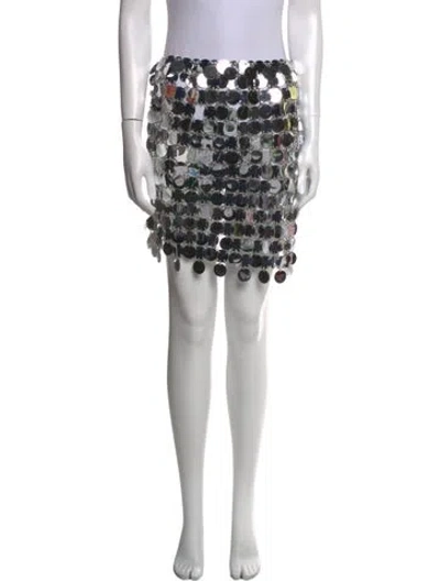 Pre-owned Rabanne Chain-link Accents Mini Skirt In Silver