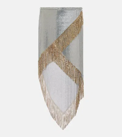 Rabanne Asymetrical Chainmail Skirt In Gray