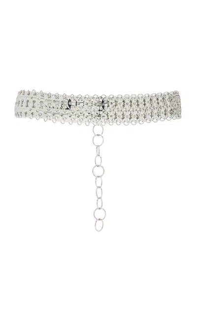 Rabanne Chainmail Boucle Belt In Silver