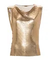 Rabanne Chainmail Cowl-neck Tank Top In Nude